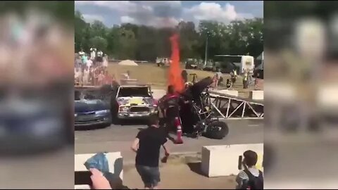 Stuntman's son pulled from flaming vehicle in Russia