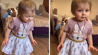 Toddler shows off adorable dancing skills