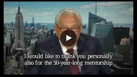 Klaus Schwab thanks mentor Kissinger