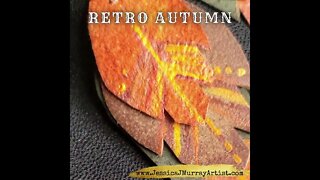 RETRO AUTUMN, 3 inch, leather feather earrings