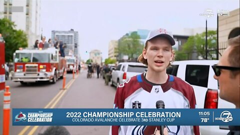 Avs players Bowen Byram and Alex Newhook want to give back to the fans