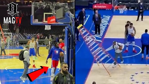 Giannis Antetokounmpo Confronted By Montrez Harrell After Pushing Sixers Ladder Down! 😤