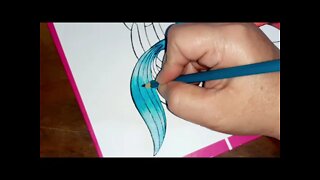 Como pintar Princesa Ariel parte 3 lápis de cor.