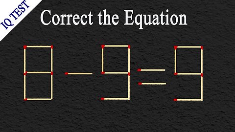 Move 1 matchstick to make the equation correct, Matchstick puzzle✔ #matches #mindtest #matchstick