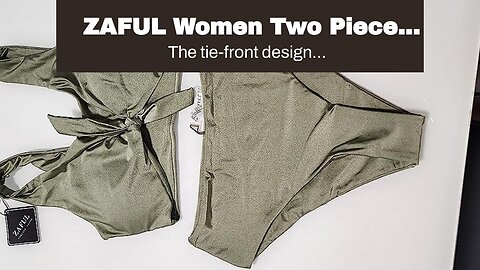 ZAFUL Women Two Piece Bikini Set Tie Front Cutout Swimsuit Summer Scoop Neck High Wasit Bathing...