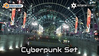Blender 3D - Asian Cyberpunk City Flyby - Octane Render 4K Horizontal