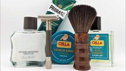 Daily Driver shave 2022, Proraso & Cella Green Mix, Parker Semi-Slant with Feather blade.