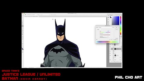 Justice League Batman Digital Ink and Color Timelapse