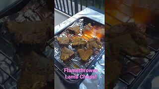 Flamethrower Lamb Chops! Getting That Delicious Crust On Sous Vide Lamb Chops with a food Torch!