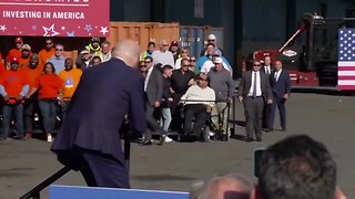 Joe Biden Almost Wipes Out Going Up Stairs As He Takes Stage In Philadelphia