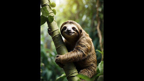 Playful Sloth's Climbing Adventure: Hanging Out & Having Fun!
