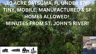 .30 ACRE SATSUMA, FL UNDER $7K! WE OWN THE LOT NEXT DOOR AS WELL! BUNDLE FOR $12K (SAVE $1000)!