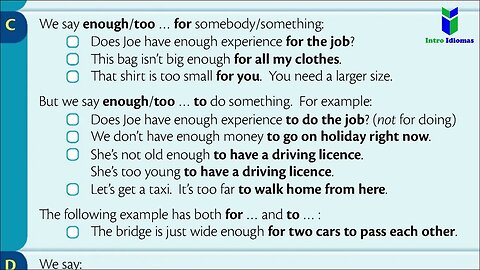 103 - ENOUGH and TOO - Unit 103 - ENGLISH GRAMMAR IN USE - Intermediate
