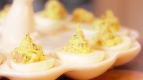 Deviled Easter Eggs with Pancetta