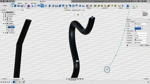 Fusion360 3D Part.3 (Sweep). The absolute beginner tutorial help series.