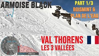 [4K] Skiing Val Thorens, Armoise Black From Boismint Part 1/3, Les3Vallées France, GoPro HERO11