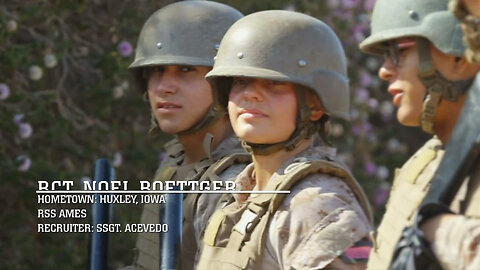 Charlie company recruit participates in Bayonet assault course at MCRDSD