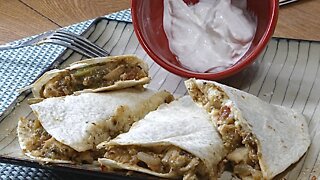 Cheesy White Chili Chicken Quesadilla