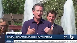 Gov. Newsom announces financial relief for Californians