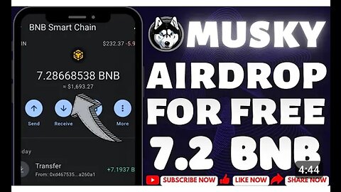 Claim Free Airdrop MUSKY~ 7.3 BNB on Trust Wallet