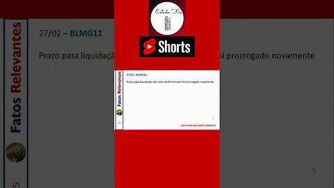 #shorts #bmlg11 Fato Relevante #fiis #fiagro #fiinfra