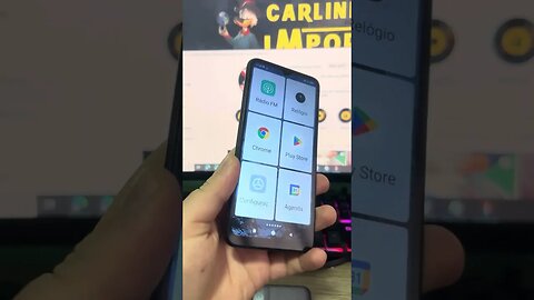 Smartphone celular para idoso com sistema Android camera e apps tipo Oba Box