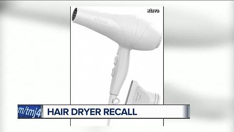 Recall issued for more than 200,000 hair dryers for overheating, explosion concerns
