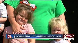 Waterline break leaves apartment without water
