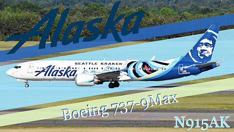 Unveiling the Beast: Seattle Kraken Branded 737-9 Max by Alaska Airlines! (N915AK)