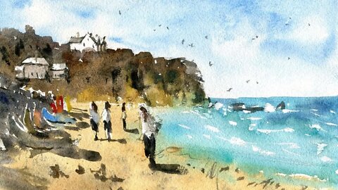 How to Paint a Beach in Watercolor in Less Than an Hour!