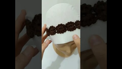 How To Crochet A Flower Headband #shorts