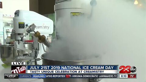 Celebrating National Ice Cream Day with ice cream made with liquid nitrogen