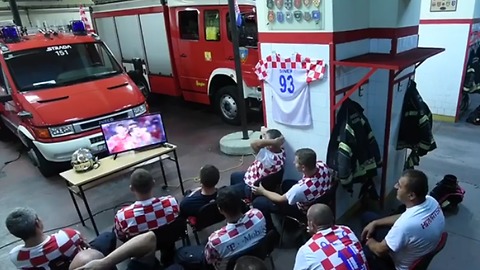 Firefighters Leap To Action While Watching World Cup