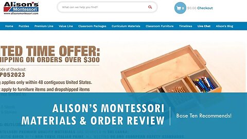 Base Ten Recommends: Alison's Montessori! (Materials + Order/Shipment Review)