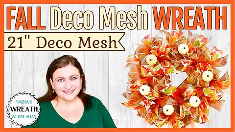 DECO MESH FALL PUMPKIN WREATH DIY | How to use 21 inch Deco Mesh | Dollar Tree Wreath Making