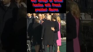 Joe Biden with French president Macron. 'Just a stutter'