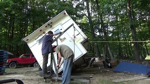 Uprighting The Fallen Truck Camper
