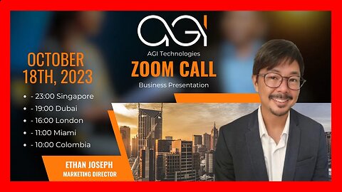 TODAY⏰ Don't Miss Out on the Open Zoom Call 🎯 Wednesday, Oct 18th, 2023 ⏰ AGI Technologies