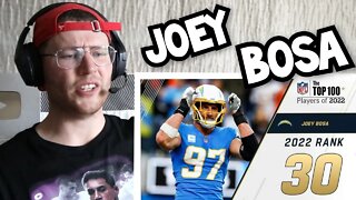 Rugby Player Reacts to JOEY BOSA (Los Angeles Chargers, LB) #30 NFL Top 100 Players in 2022