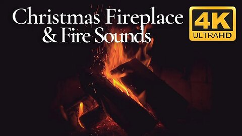 Christmas Fireplace with Crackling Sounds - Ultra HD 4K