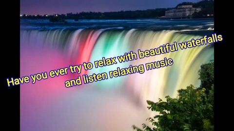 Beautiful waterfalls with peaceful melody