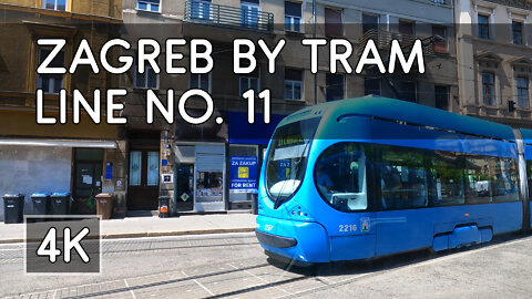 Zagreb Tram Rides - Tram Line No. 11: Dubec - Črnomerec, Črnomerec - Dubec - 4K UHD