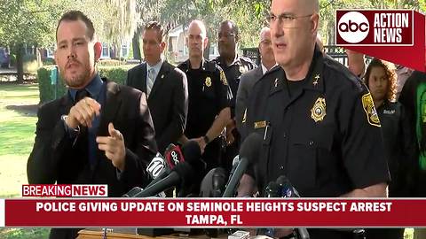Tampa police give update on arrest of suspected Seminole Heights killer