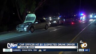 CHP officer struck by suspected DUI driver