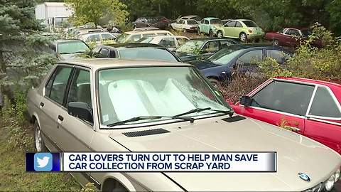 Car lovers turn out to help man save car collection from scrap yard