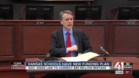 Gov. Colyer signs law to correct school funding mistake