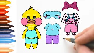 COMO DESENHAR PAPER DUCK +PIJAMA + ROUPINHA #duck #bonecadepapel #paperducks