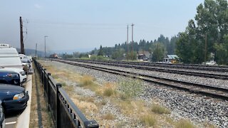 Union Pacific Train Starts Climbing the Donner Summit in Truckee