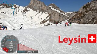 [4K] Skiing Leysin, Aï-Berneuse - Following Team 2022 Top to Bottom, Vaud Switzerland, GoPro HERO10