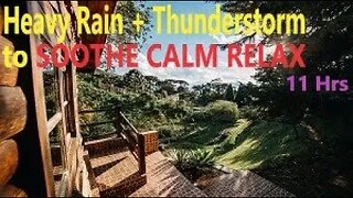 Sounds of Relaxing Backyard Heavy Rains & Thunder to Soothe Calm Meditate Sleep 11 Hours